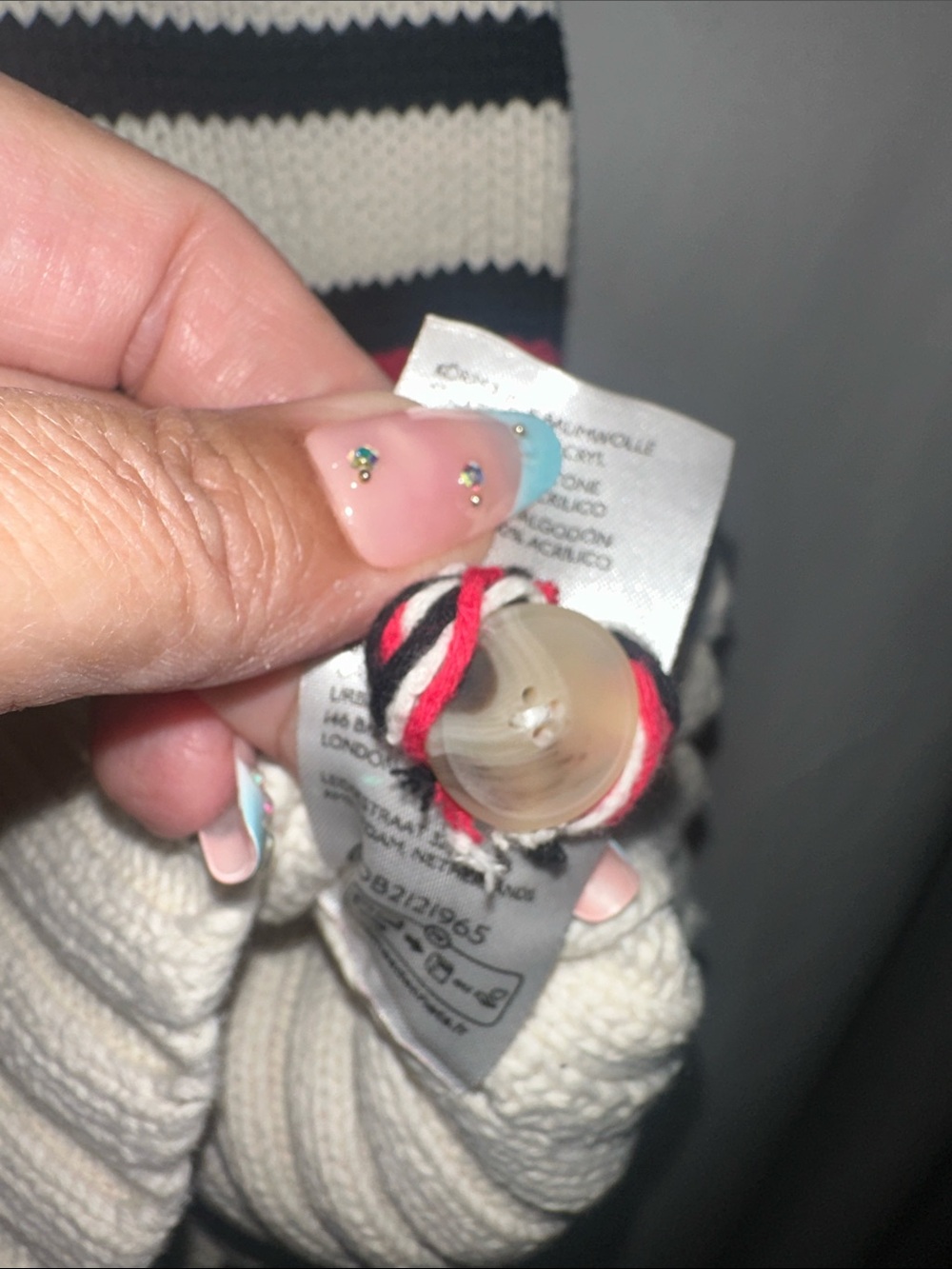 Anthropology Maeve Cream, Red and Black 'Tennis' V-Neck Sweater Vest - Picture 3 of 6